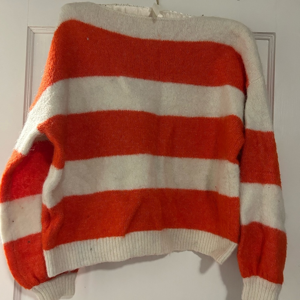 COPY Orange and White Striped Sweater